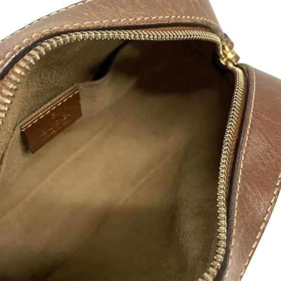 Auth GUCCI GG Plus/GG Supreme 409535 Dark Brown Beige PVC Leather Shoulder Bag - Picture 15 of 16